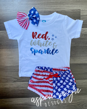 Load image into Gallery viewer, Red, White and Sparkle SHIRT
